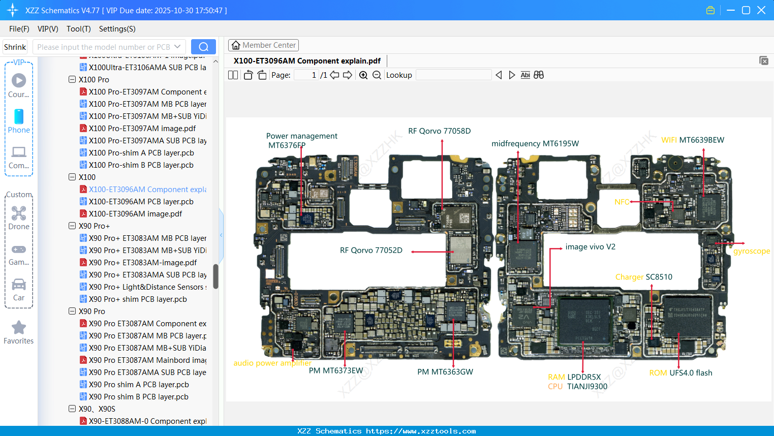 VIVO X100-ET3096AM Component Explain